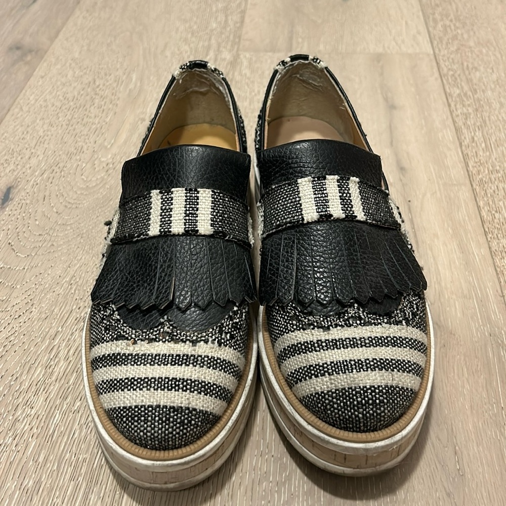 Fabric and leather Italian mochasins